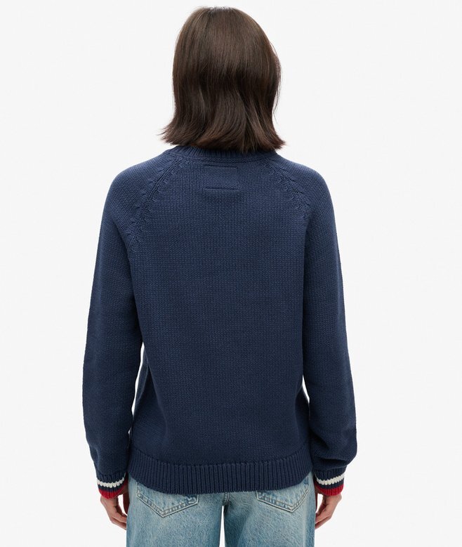 Sweter z dzianiny typu crewneck w stylu amerykańskim Sweter z dzianiny typu crewneck w stylu amerykańskim