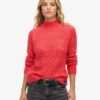 Sweter z dzianiny typu pointelle