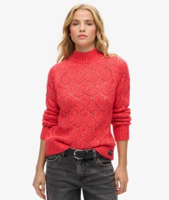 Sweter z dzianiny typu pointelle