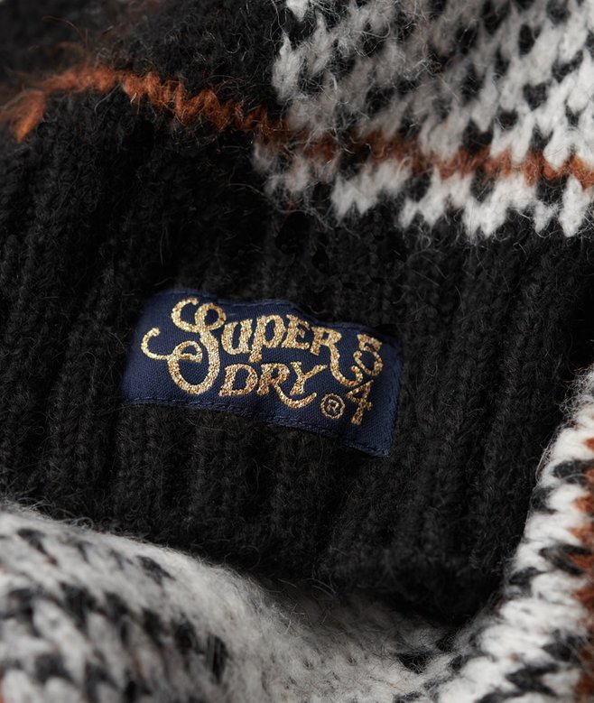 Sweter z dzianiny w kwadratowy wzór Sweter z dzianiny w kwadratowy wzór