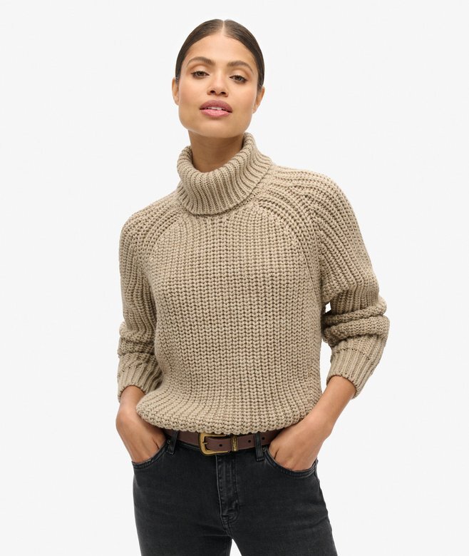 Sweter z golfem o luźnym splocie Sweter z golfem o luźnym splocie