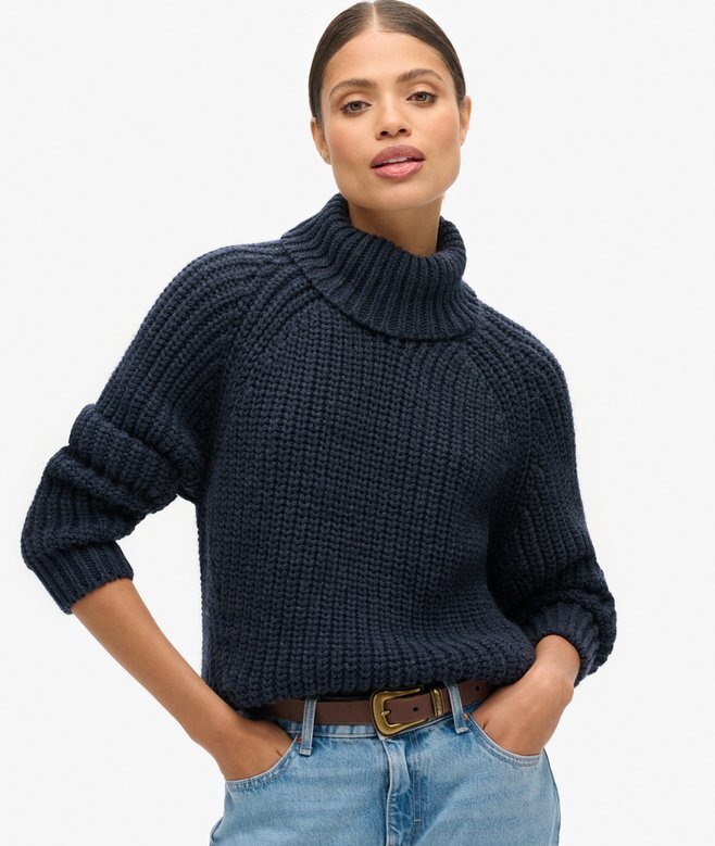 Sweter z golfem o luźnym splocie Sweter z golfem o luźnym splocie