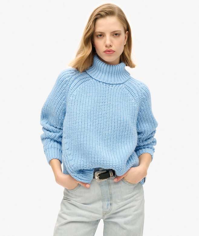 Sweter z golfem o luźnym splocie Sweter z golfem o luźnym splocie