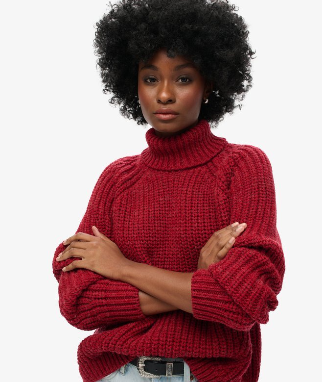 Sweter z golfem o luźnym splocie Sweter z golfem o luźnym splocie
