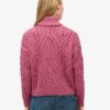 Sweter z golfem o splocie skręconym Sweter z golfem o splocie skręconym