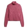 Sweter z golfem o splocie skręconym Sweter z golfem o splocie skręconym