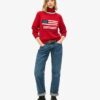 Sweter z golfem w stylu amerykańskim z dzianiny Sweter z golfem w stylu amerykańskim z dzianiny