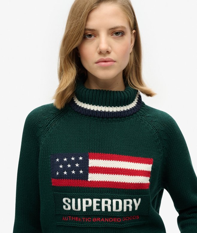 Sweter z golfem w stylu amerykańskim z dzianiny Sweter z golfem w stylu amerykańskim z dzianiny