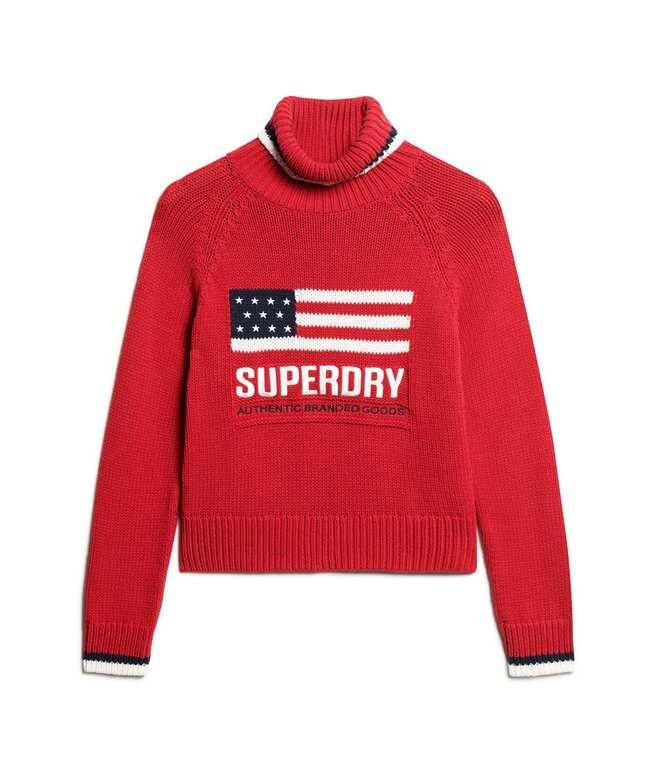Sweter z golfem w stylu amerykańskim z dzianiny Sweter z golfem w stylu amerykańskim z dzianiny