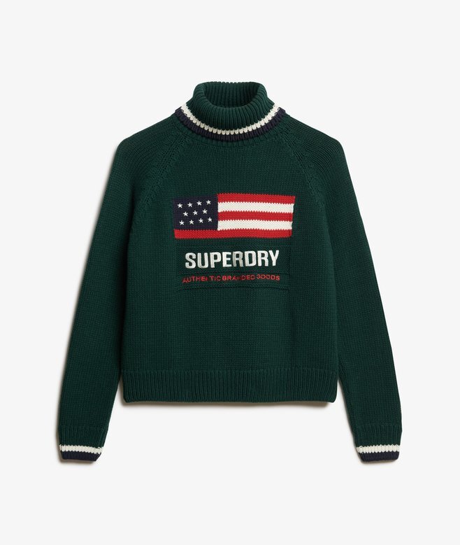 Sweter z golfem w stylu amerykańskim z dzianiny Sweter z golfem w stylu amerykańskim z dzianiny