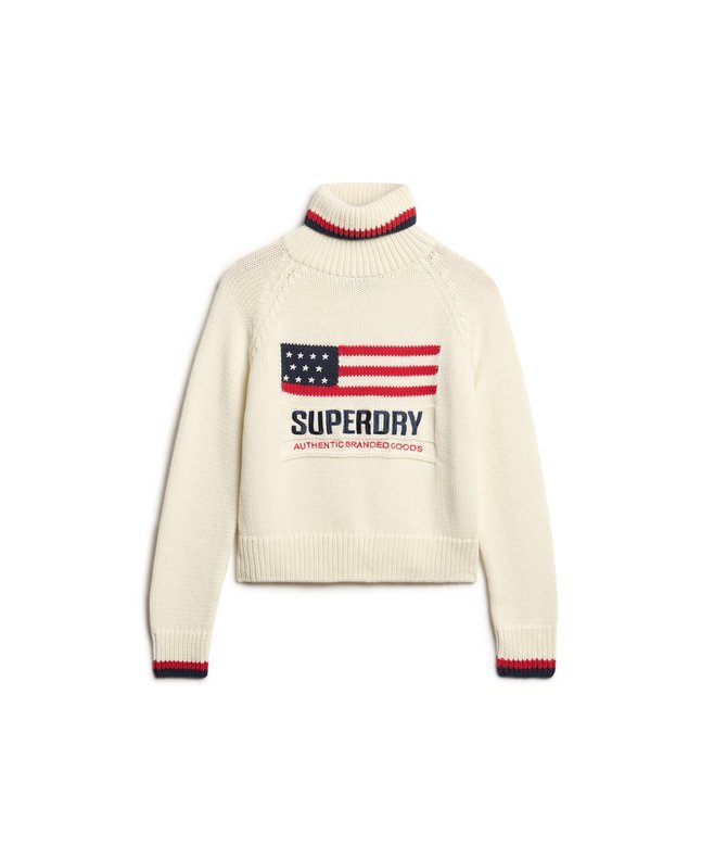 Sweter z golfem w stylu amerykańskim z dzianiny Sweter z golfem w stylu amerykańskim z dzianiny