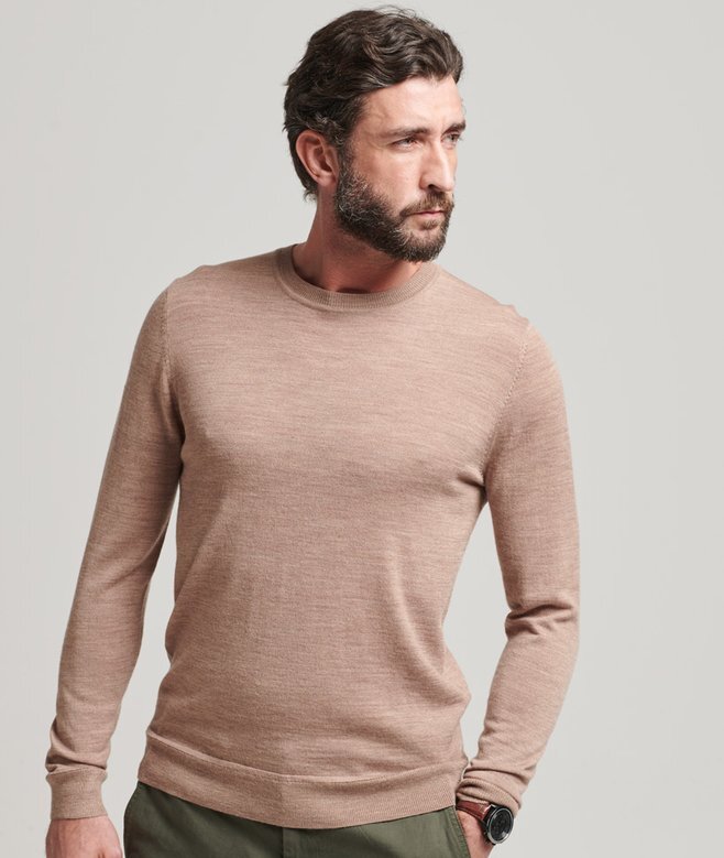 Sweter z okrągłym dekoltem z wełny merynosowej Sweter z okrągłym dekoltem z wełny merynosowej