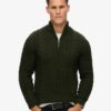 Sweter z półsuwakiem Vintage Jacob Cable Knit Dzianina Sweter z półsuwakiem Vintage Jacob Cable Knit Dzianina