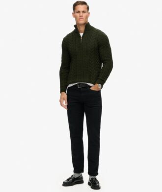 Sweter z półsuwakiem Vintage Jacob Cable Knit Dzianina