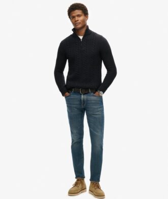 Sweter z półsuwakiem Vintage Jacob Cable Knit Dzianina
