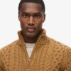 Sweter z półsuwakiem Vintage Jacob Cable Knit Dzianina Sweter z półsuwakiem Vintage Jacob Cable Knit Dzianina