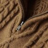 Sweter z półsuwakiem Vintage Jacob Cable Knit Dzianina Sweter z półsuwakiem Vintage Jacob Cable Knit Dzianina