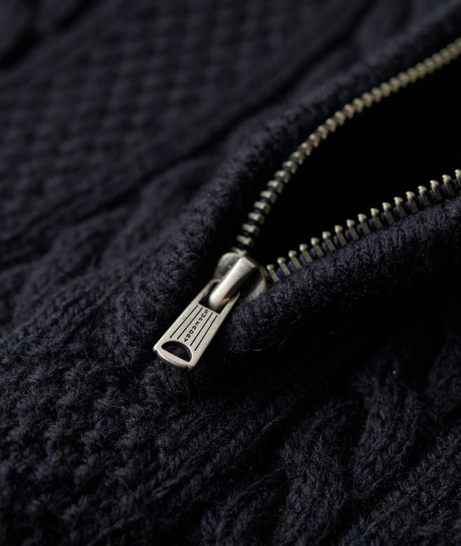 Sweter z półsuwakiem Vintage Jacob Cable Knit Dzianina Sweter z półsuwakiem Vintage Jacob Cable Knit Dzianina