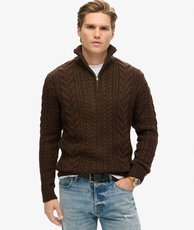 Sweter z półsuwakiem Vintage Jacob z dzianiny typu cable knit Sweter z półsuwakiem Vintage Jacob z dzianiny typu cable knit