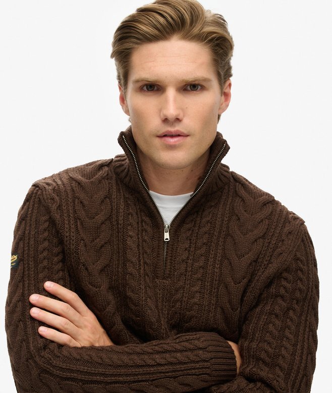 Sweter z półsuwakiem Vintage Jacob z dzianiny typu cable knit Sweter z półsuwakiem Vintage Jacob z dzianiny typu cable knit