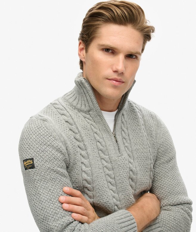 Sweter z półsuwakiem Vintage Jacob z dzianiny typu cable knit Sweter z półsuwakiem Vintage Jacob z dzianiny typu cable knit