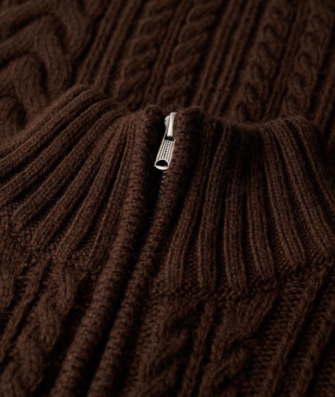 Sweter z półsuwakiem Vintage Jacob z dzianiny typu cable knit Sweter z półsuwakiem Vintage Jacob z dzianiny typu cable knit
