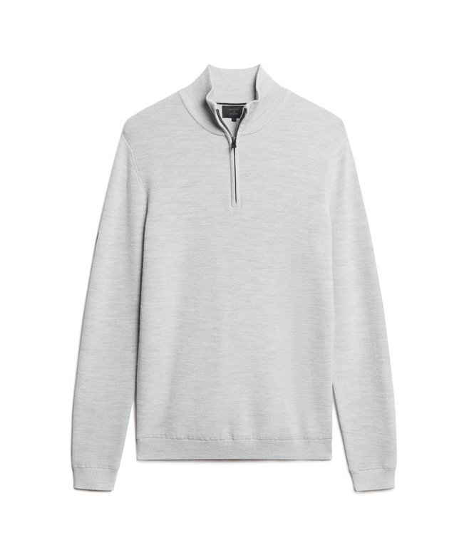 Sweter z półsuwakiem z wełny merynosowej Sweter z półsuwakiem z wełny merynosowej