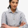 Swobodna lniana koszula typu boyfriend Swobodna lniana koszula typu boyfriend