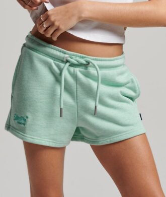Szorty z dzianiny z haftowanym logo w stylu Vintage Szorty z dzianiny z haftowanym logo w stylu Vintage