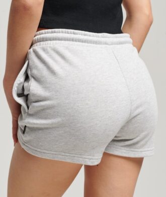 Szorty z dzianiny z haftowanym logo w stylu Vintage Szorty z dzianiny z haftowanym logo w stylu Vintage