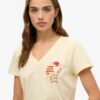 T-shirt Suika Metallic z luźnym dekoltem w serek
