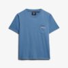 T-shirt z kieszenią i charakterystycznym logo, barwiony w całości