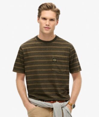 T-shirt z kieszenią w teksturowane paski T-shirt z kieszenią w teksturowane paski