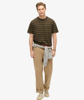 T-shirt z kieszenią w teksturowane paski T-shirt z kieszenią w teksturowane paski