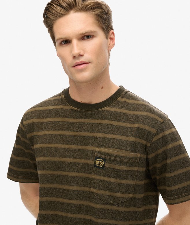 T-shirt z kieszenią w teksturowane paski T-shirt z kieszenią w teksturowane paski