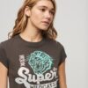 T-shirt z krótkim rękawem i ozdobnym nadrukiem