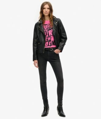 T-shirt z krótkim rękawem i punkowymi zdobieniami