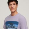 T-shirt z logo Cali w paski