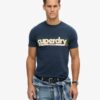 T-shirt z logo Terrain w paski