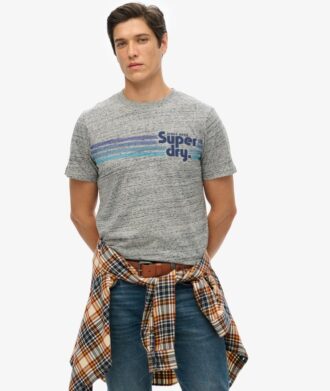 T-shirt z logo Terrain w paski