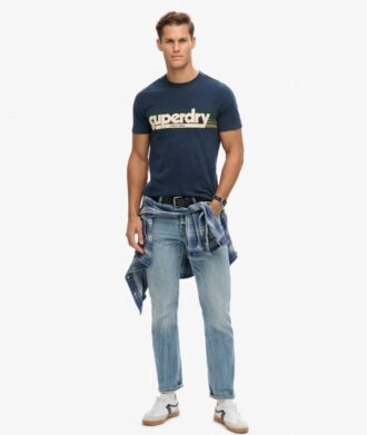 T-shirt z logo Terrain w paski