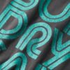 T-shirt z logo w stylu retro z brokatem