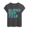T-shirt z logo w stylu retro z brokatem