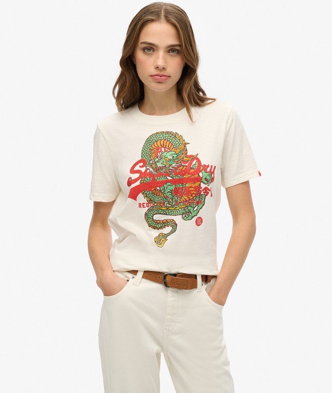 T-shirt z luźnym krojem i logo Vintage Tokyo T-shirt z luźnym krojem i logo Vintage Tokyo