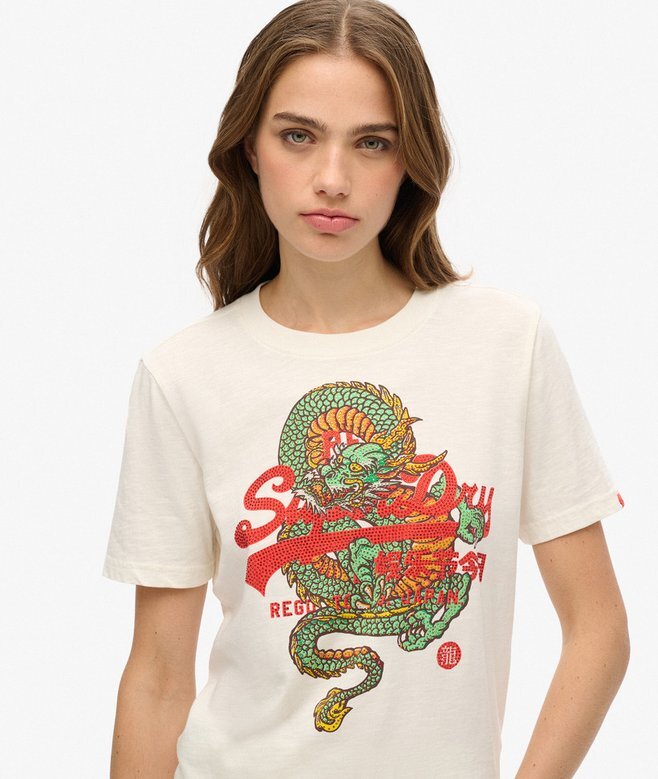 T-shirt z luźnym krojem i logo Vintage Tokyo T-shirt z luźnym krojem i logo Vintage Tokyo