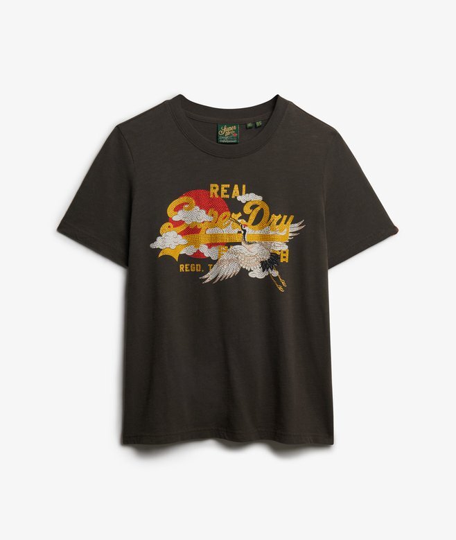 T-shirt z luźnym krojem i logo Vintage Tokyo T-shirt z luźnym krojem i logo Vintage Tokyo