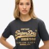T-shirt z metalicznym logo w stylu Vintage o luźnym kroju