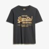 T-shirt z metalicznym logo w stylu Vintage o luźnym kroju