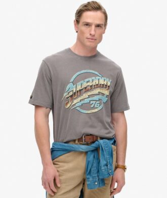 T-shirt z nadrukiem rockowym w stylu lat 70.