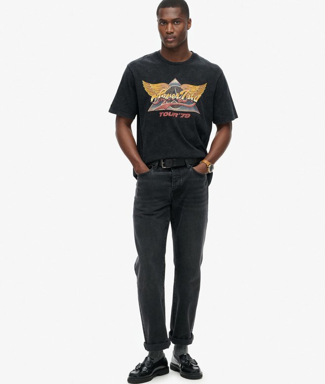T-shirt z nadrukiem rockowym w stylu lat 70. T-shirt z nadrukiem rockowym w stylu lat 70.